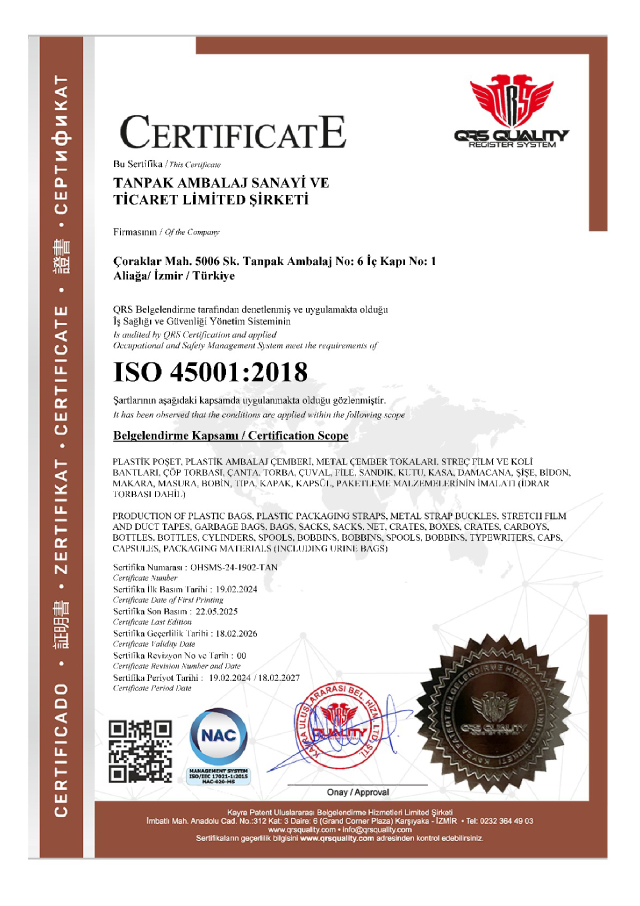ISO 45001:2018 Sertifikası