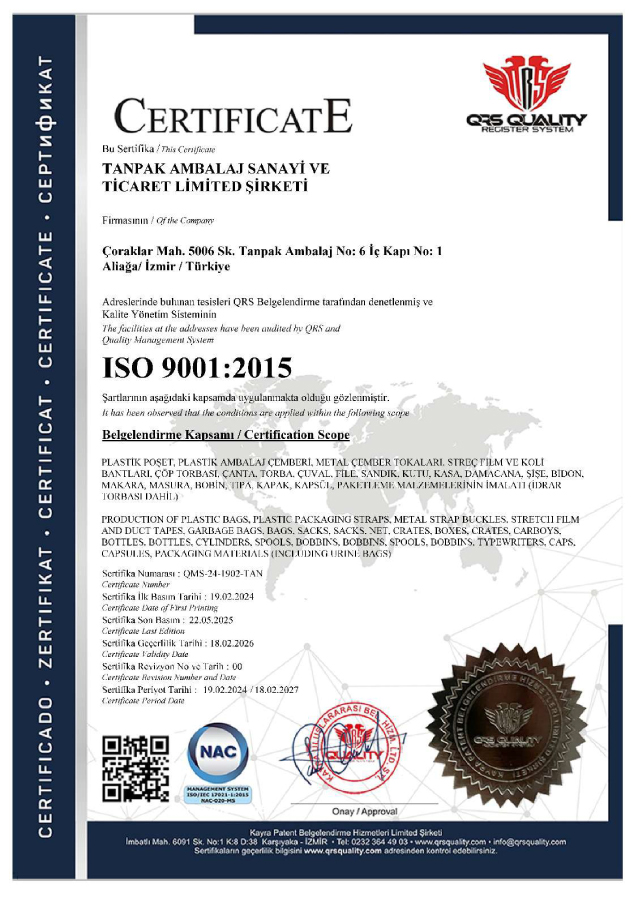 ISO 9001:2015 Sertifikası